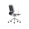 Desky Executive Meeting Chair-Black Leather & Polished Aluminium Frame Desky®