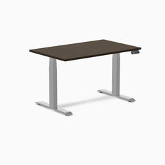 Desky Dual Bamboo Sit Stand Desk-Dual Desks-Desky-Dark Bamboo-1200x750mm-Grey-Desky® Australia
