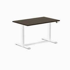 Desky Dual Bamboo Sit Stand Desk-Dual Desks-Desky-Dark Bamboo-1200x750mm-White-Desky® Australia