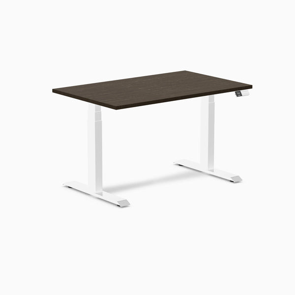 Desky Dual Bamboo Sit Stand Desk-Dual Desks-Desky-Dark Bamboo-1200x750mm-White-Desky® Australia