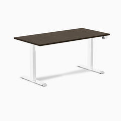 Desky Dual Bamboo Sit Stand Desk-Dual Desks-Desky-Dark Bamboo-1500x750mm-White-Desky® Australia