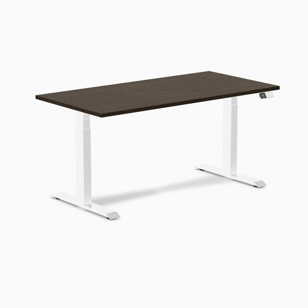 Desky Dual Bamboo Sit Stand Desk-Dual Desks-Desky-Dark Bamboo-1500x750mm-White-Desky® Australia