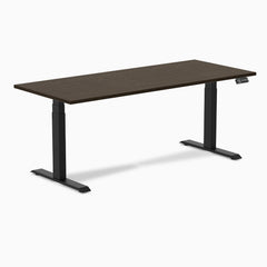 Desky Dual Bamboo Sit Stand Desk-Dual Desks-Desky-Dark Bamboo-1800x750mm-Matte Black-Desky® Australia