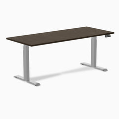 Desky Dual Bamboo Sit Stand Desk-Dual Desks-Desky-Dark Bamboo-1800x750mm-Grey-Desky® Australia