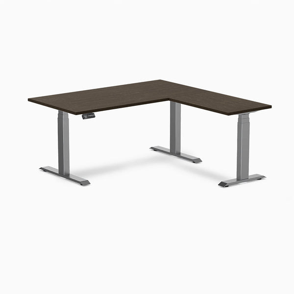 Desky Bamboo L-Shape Sit Stand Desk-L Shape Desks-Desky-Dark Bamboo-1500x750x1550x500mm-Space Grey-Desky® Australia