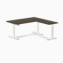 Desky Bamboo L-Shape Sit Stand Desk-L Shape Desks-Desky-Dark Bamboo-1500x750x1550x500mm-White-Desky® Australia