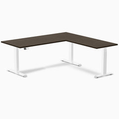 Desky Bamboo L-Shape Sit Stand Desk-L Shape Desks-Desky-Dark Bamboo-1800x750x1750x600mm-White-Desky® Australia