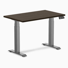 Desky Dual Mini Bamboo Sit Stand Desk-Dual Desks-Desky-Dark Bamboo-1000x600mm-Space Grey-Desky® Australia