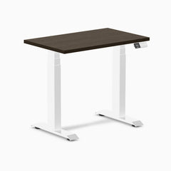 Desky Dual Mini Bamboo Sit Stand Desk-Dual Desks-Desky-Dark Bamboo-800x500mm-White-Desky® Australia