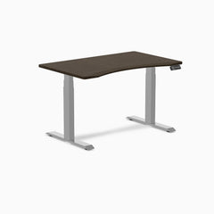 Desky Dual Ergo Edge Sit Stand Desk-Dual Desks-Desky-Dark Bamboo-1200x750mm-Grey-Desky® Australia