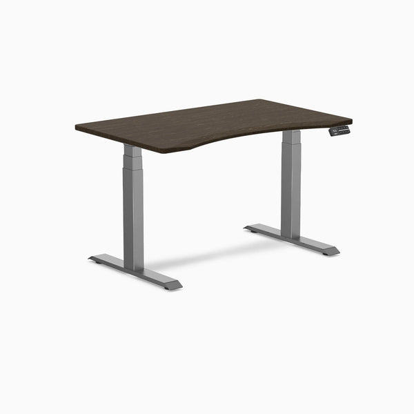 Desky Dual Ergo Edge Sit Stand Desk-Dual Desks-Desky-Dark Bamboo-1200x750mm-Space Grey-Desky® Australia
