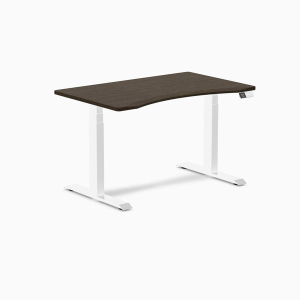 Desky Dual Ergo Edge Sit Stand Desk-Dual Desks-Desky-Dark Bamboo-1200x750mm-White-Desky® Australia
