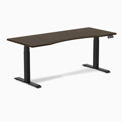 Desky Dual Ergo Edge Sit Stand Desk-Dual Desks-Desky-Dark Bamboo-1800x750mm-Matte Black-Desky® Australia