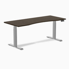 Desky Dual Ergo Edge Sit Stand Desk-Dual Desks-Desky-Dark Bamboo-1800x750mm-Grey-Desky® Australia