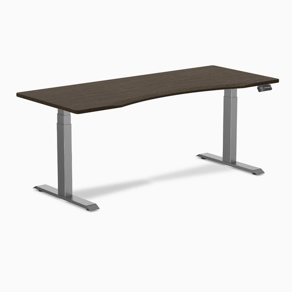 Desky Dual Ergo Edge Sit Stand Desk-Dual Desks-Desky-Dark Bamboo-1800x750mm-Space Grey-Desky® Australia