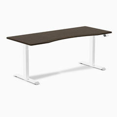 Desky Dual Ergo Edge Sit Stand Desk-Dual Desks-Desky-Dark Bamboo-1800x750mm-White-Desky® Australia