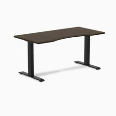 Desky Zero Ergo Edge Office Desk-Desks-Desky-Dark Bamboo-1500x750mm-Matte Black-Desky® Australia