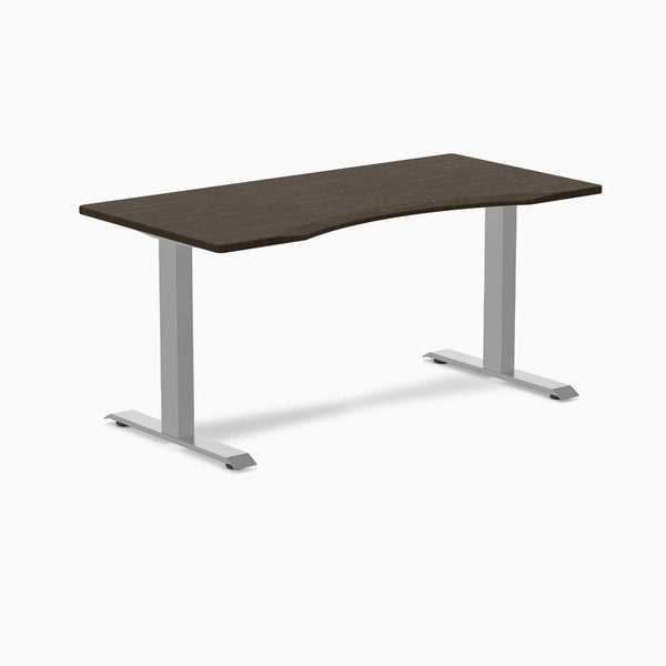 Desky Zero Ergo Edge Office Desk-Desks-Desky-Dark Bamboo-1500x750mm-Grey-Desky® Australia