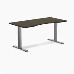 Desky Zero Ergo Edge Office Desk-Desks-Desky-Dark Bamboo-1500x750mm-Space Grey-Desky® Australia