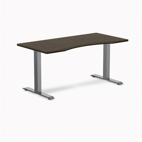 Desky Zero Ergo Edge Office Desk-Desks-Desky-Dark Bamboo-1500x750mm-Space Grey-Desky® Australia
