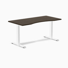 Desky Zero Ergo Edge Office Desk-Desks-Desky-Dark Bamboo-1500x750mm-White-Desky® Australia