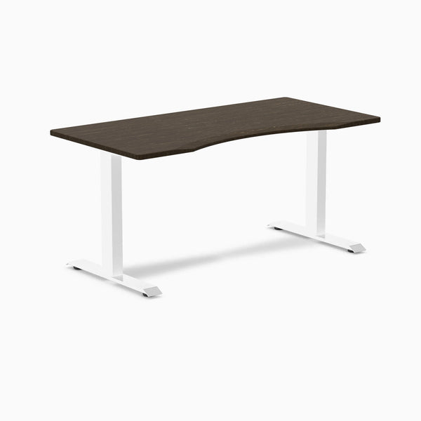 Desky Zero Ergo Edge Office Desk-Desks-Desky-Dark Bamboo-1500x750mm-White-Desky® Australia
