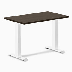 Desky Zero Mini Bamboo Office Desk-Fixed Desks-Desky-Dark Bamboo-1000x600mm-White-Desky® Australia