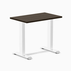 Desky Zero Mini Bamboo Office Desk-Fixed Desks-Desky-Dark Bamboo-800x500mm-White-Desky® Australia