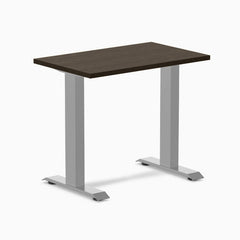 Desky Zero Mini Bamboo Office Desk-Fixed Desks-Desky-Dark Bamboo-800x500mm-Grey-Desky® Australia