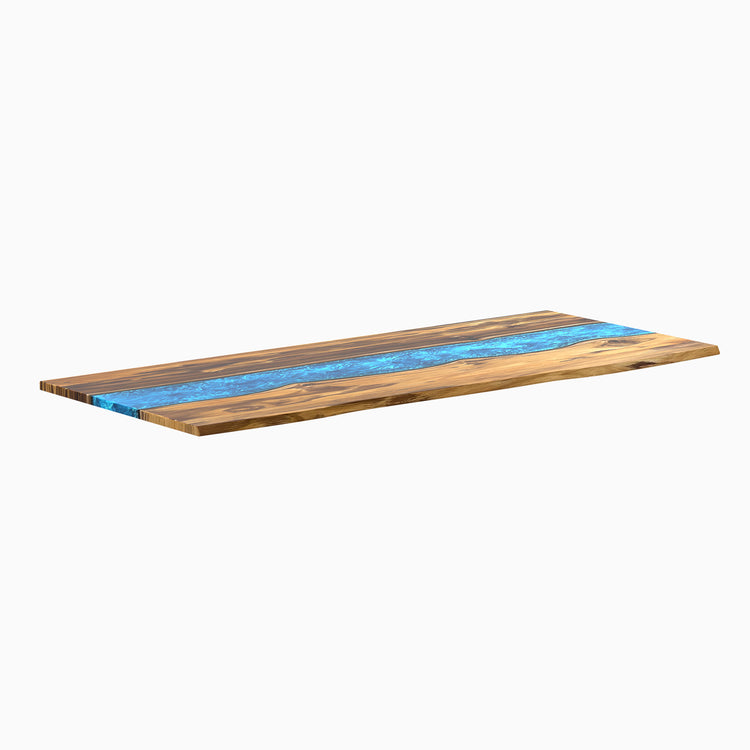 Desky Resin Hardwood Desk Tops Teak River -Desky®