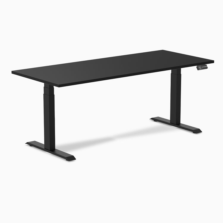 Almost Perfect Desky Dual Melamine Sit Stand Desk-Black Desky®