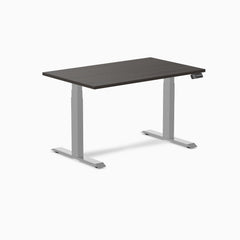 Desky Dual Melamine Sit Stand Desk-Dual Desks-Desky-Burnished Wood-1200x750mm-Grey-Desky® Australia