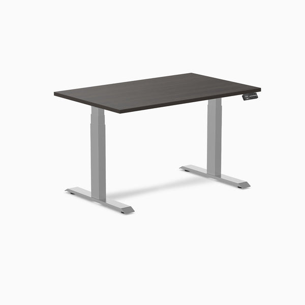 Desky Dual Melamine Sit Stand Desk-Dual Desks-Desky-Burnished Wood-1200x750mm-Grey-Desky® Australia