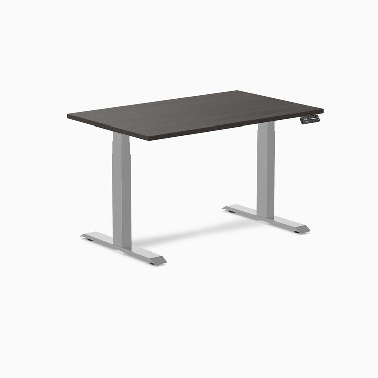 Almost Perfect Desky Dual Melamine Sit Stand Desk-Burnished Wood Desky®