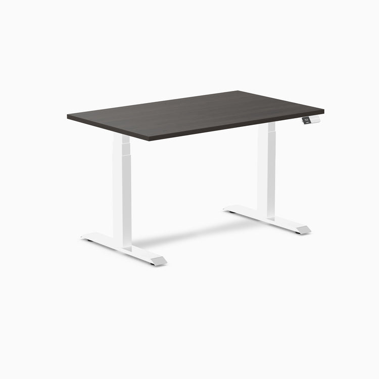 Almost Perfect Desky Dual Melamine Sit Stand Desk-Burnished Wood Desky®