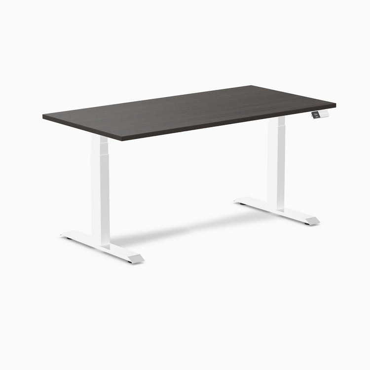 Almost Perfect Desky Dual Melamine Sit Stand Desk-Burnished Wood Desky®