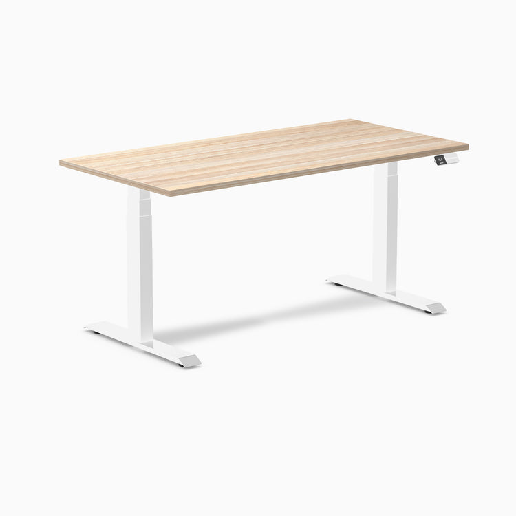 Almost Perfect Desky Dual Melamine Sit Stand Desk-Classic Oak Desky®