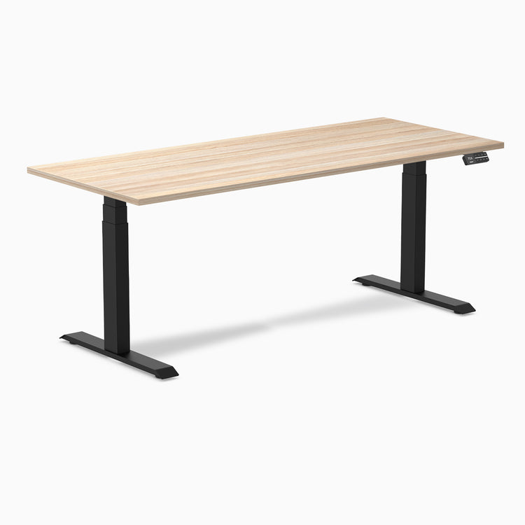 Almost Perfect Desky Dual Melamine Sit Stand Desk-Classic Oak Desky®