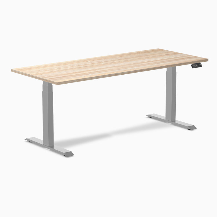 Almost Perfect Desky Dual Melamine Sit Stand Desk-Classic Oak Desky®