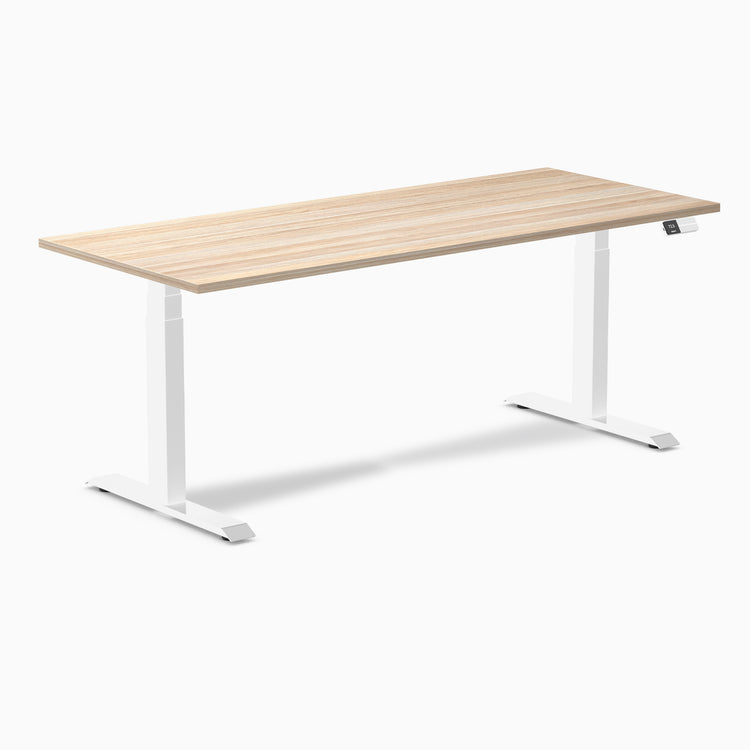 Electric Dual melamine sit stand desk classic oak desktop - Desky