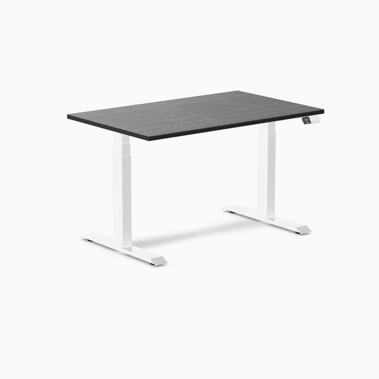 Electric dual bamboo sit stand desk Dark Bamboo - Desky