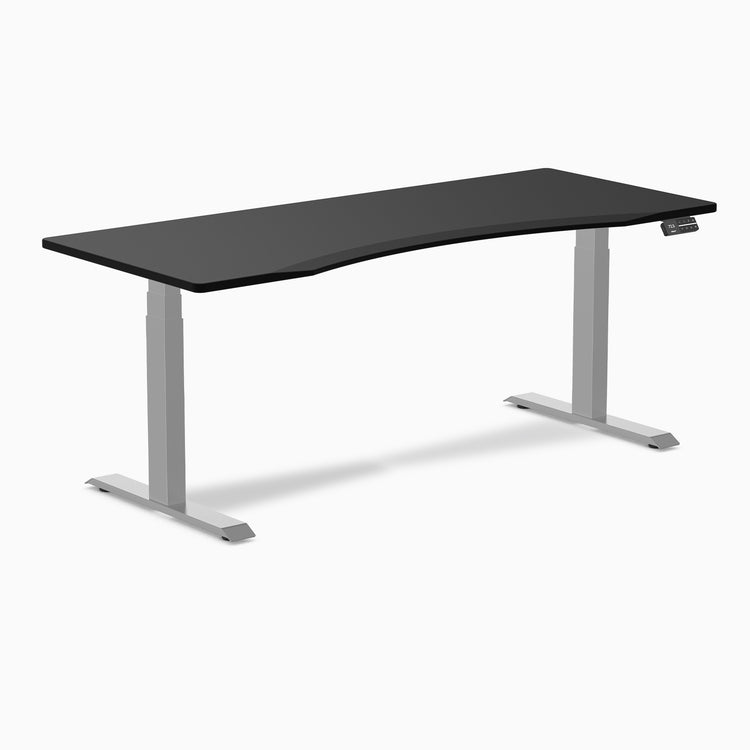 Desky Dual ergo edge black melamine