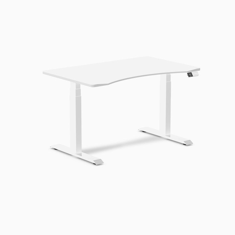 Desky Dual ergo edge white melamine top 