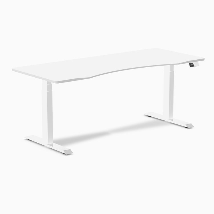 Desky Dual ergo edge white melamine top 