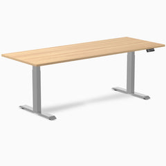Desky Dual Melamine Sit Stand Desk-Dual Desks-Desky-Sublime Teak-2000x750mm-Grey-Desky® Australia