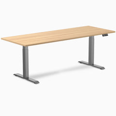 Desky Dual Melamine Sit Stand Desk-Dual Desks-Desky-Sublime Teak-2000x750mm-Space Grey-Desky® Australia