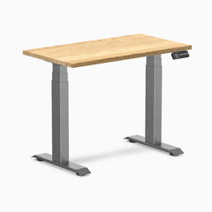 Desky Dual Mini Hardwood Sit Stand Desk-Dual Desks-Desky-White Oak-900x500mm-Space Grey-Desky® Australia