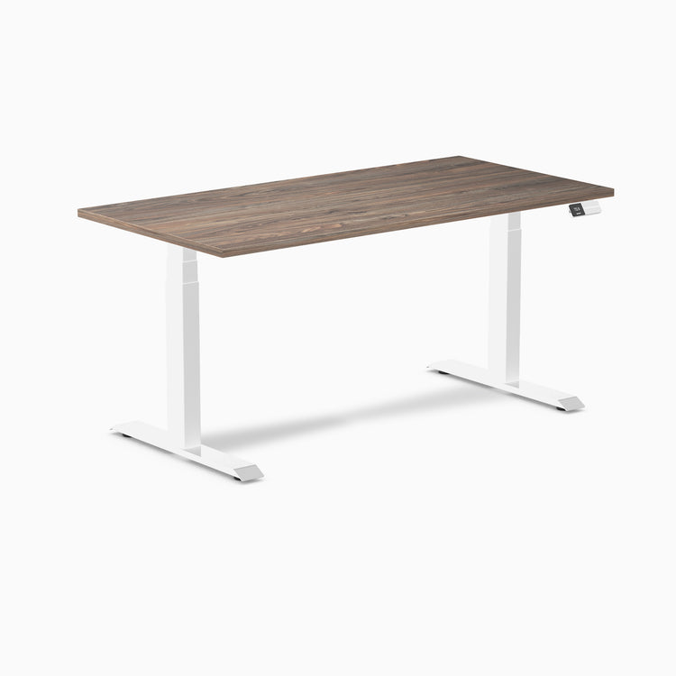 Electric Dual melamine sit stand desk natural walnut desktop - Desky