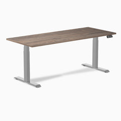 Desky Dual Melamine Sit Stand Desk-Dual Desks-Desky-Natural Walnut-1800x750mm-Grey-Desky® Australia
