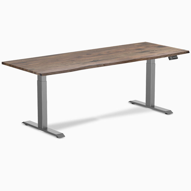 Electric Dual melamine sit stand desk natural walnut desktop - Desky